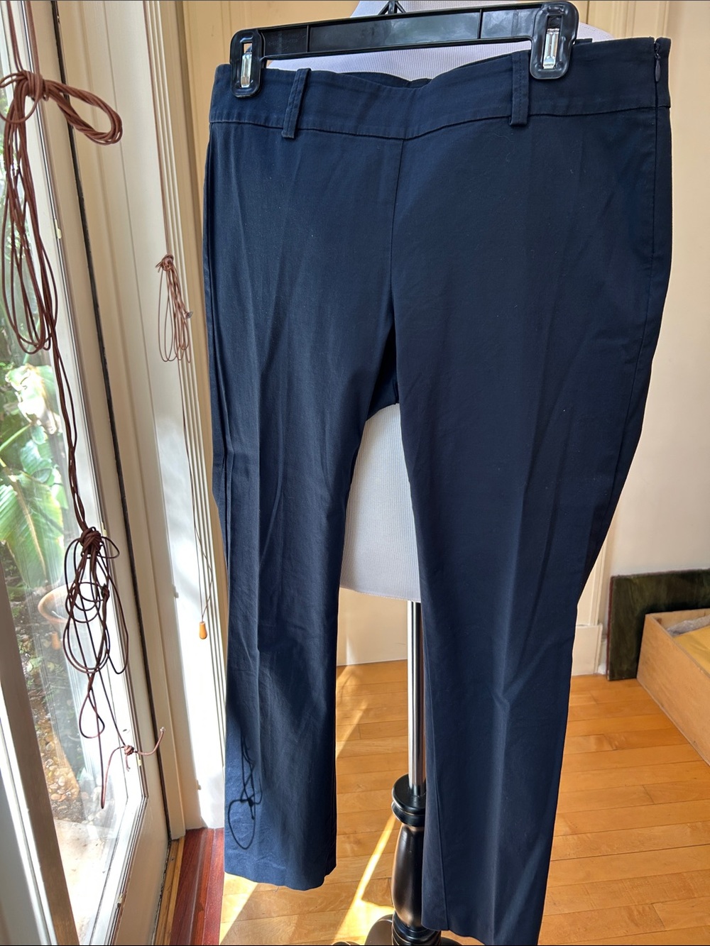 Ann Taylor Navy Straight-Leg Chinos